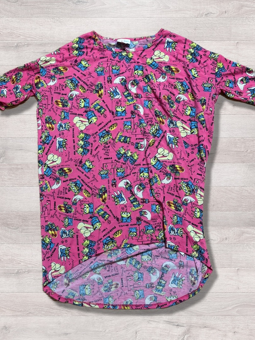 Disney Lularoe Irma Toy Story Aliens Pink Shirt Womens XXS